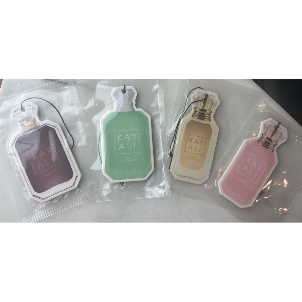 4 Kayali Car Freshies-Vanilla‎ 28,Pistachio Gelato, Bougee Marshmallow, Utopia